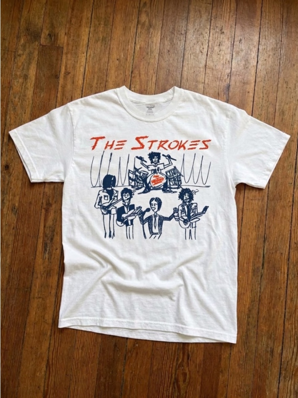 The Strokes T-Shirt, Rock Band Tee, Sketch Graphic Tshirt, Concert Music Merch